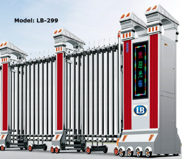 Cổng Xếp Inox Điện LB-299: Siêu sang trọng, đẳng cấp.